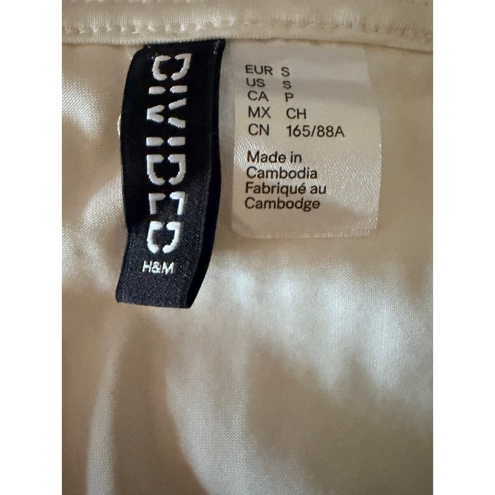 H&M Divided White Textured Popcorn Knit Mini Dress Spaghetti Strap Small - Picture 6 of 7